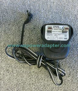 New Genuine DVE DVR-0930ACUK-3512 AC Power Adapter 30W 9V 300MA UK Plug Black